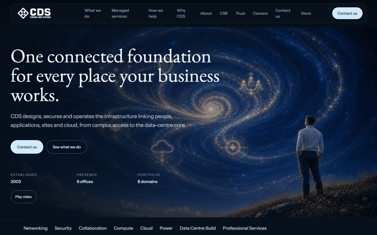 CDS (Central Data Systems) website, designed and built by Agniora